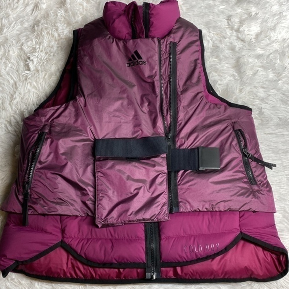 Adidas W down vest C.R. in power berry size small NWT - Picture 6 of 16